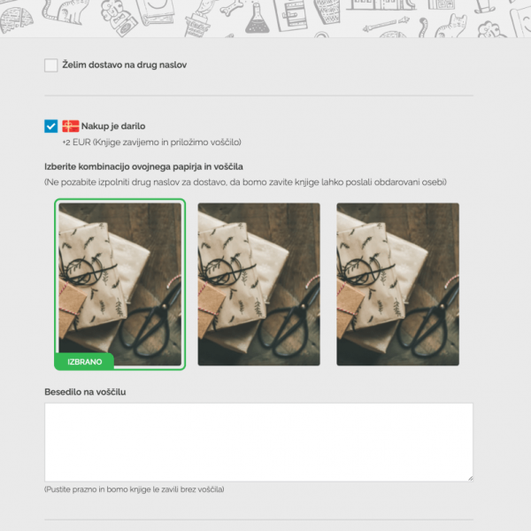 NOVO: Knjige zavijemo in dodamo voščilnico